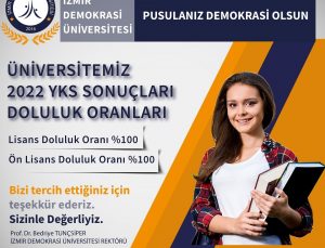 İzmir Demokrasi Üniversitesi 2022 Tercih Sonuçlarında %100 Doluluk Oranına Erişti