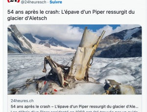 İsviçre: 1968’de düşen bir uçağın enkazı bulundu