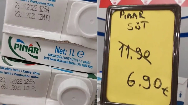 BİM’den müşterilerine kirli tuzak! Tarihi geçmiş sütleri indirimli satıyor müşteri yakaladı
