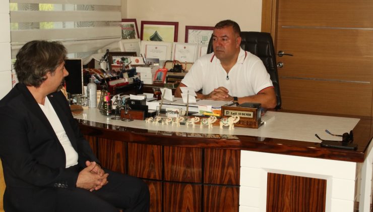 BAYRAKLI KIZILAY BAŞKANI KÖROĞLU,İŞ İNSANI LATİF AYDEMİR’İ ZİYARET ETTİ