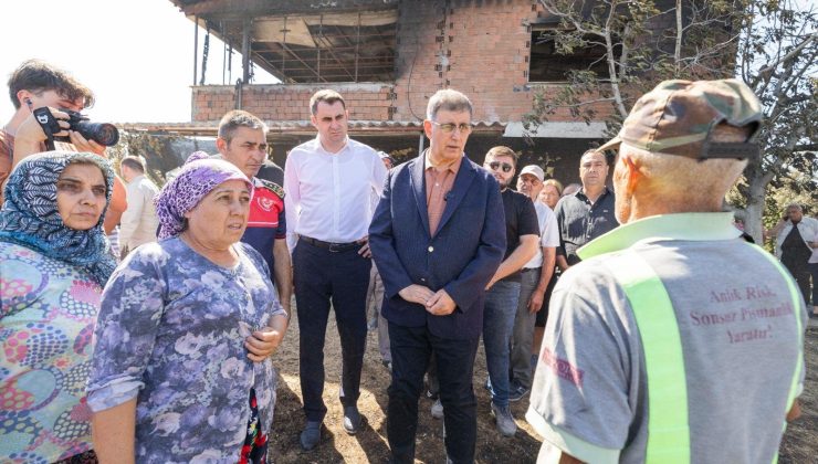 Başkan Tugay yangından etkilenen vatandaşları ziyaret etti