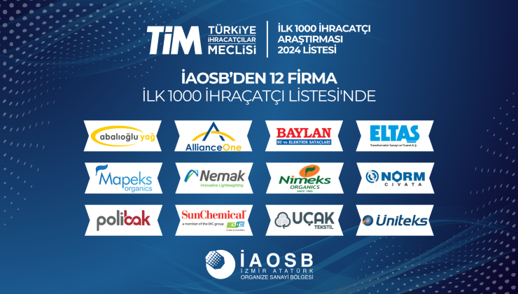 İAOSB’den 12 Firma, Türkiye’nin İlk 1000 İhracatçısı Arasında Yer Aldı