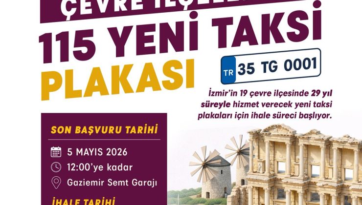 İzmir’in çevre ilçelerine 115 yeni taksi geliyor